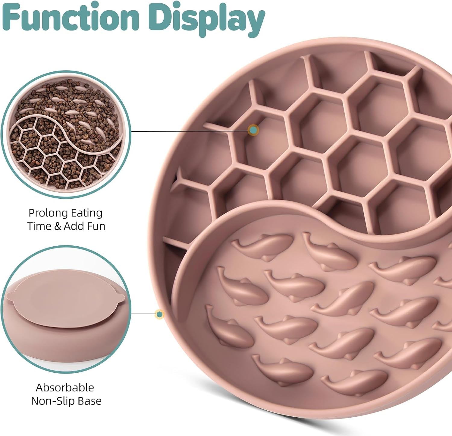 slow-feeder-dog-bowls-silicone-pet-food-bowls-with-suction-cups-non-slip-dog-feeding-slow-down-pet-eating-speed-for-fast-eaters-anxiety-relief-fun-added-pink
