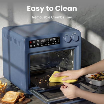 Digital Air Fryer Toaster Oven Combo, 25L Stainless Steel, Blue | Convection Countertop Oven, 10-In-1 Multi-Function, Fits 12" Pizza, 6 Slices of Toast, Smart Bake Roaster Cooking Appliances8