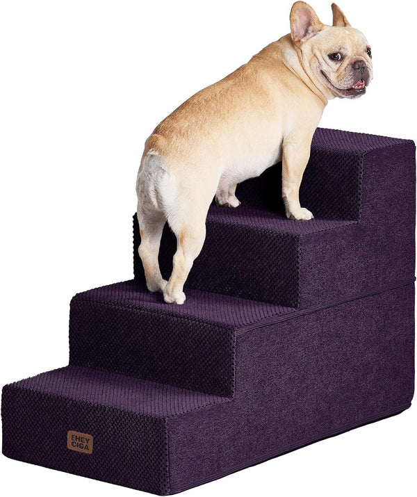 EHEYCIGA Dog Stairs for Bed 18" H, Dog 4-Steps for High Bed, Olive Green | Pet Steps for Small Dogs and Cats, Non-Slip Balanced Pet Ramp Indoor48