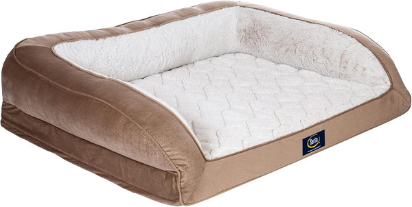 Serta Orthopedic Supportive Foam Quilted Couch Dog Bed with Soft Bolsters (Slate Gray) X-Large9