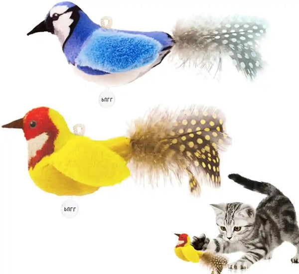 Catnip Cat Toys Satisfy Cat'S Natural Hunting Instintion for Indoors Cats Feather Toys Interactive with Lifelike Chirp Sound Chirping Bird Kitten Toy (2 Pack)10