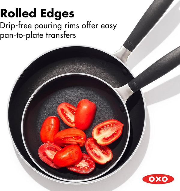 OXO Nonstick 8” and 10” Frying Pan Set, Pfas-Free Ceramic Skillets, Dishwasher & Oven Safe, Stay-Cool Silicone Handle6