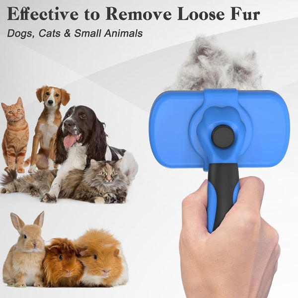 Swihauk Self Cleaning Slicker Brush - Skin Friendly Deshedding Grooming Tool for Dogs & Cats, Suitable for Shedding & Haired Pets, with Pet Supplies Accessories, Blue6