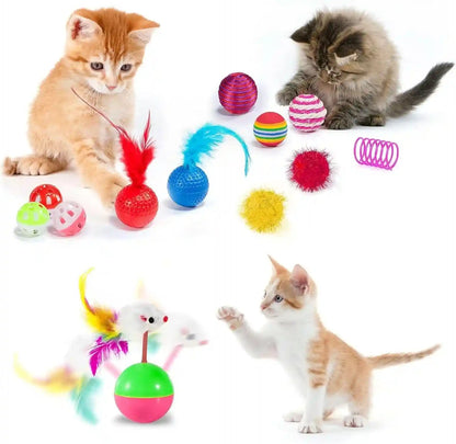 AILUKI 35PCS Cat Toys Variety Pack for Indoor Cats, Kitten Toys Set with Collapsible Cat Tunnel, Feather Wand, Plush Mice, Crinkle Balls & Interactive Cat Toys Bundle Storage Bag4
