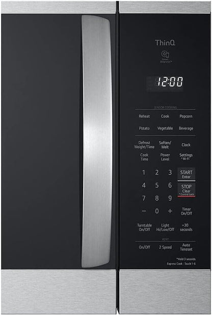 1.8 Cu. Ft. 30 In. W Smart over the Range Microwave Oven with Easyclean in Printproof Stainless Steel 1000-Watt4