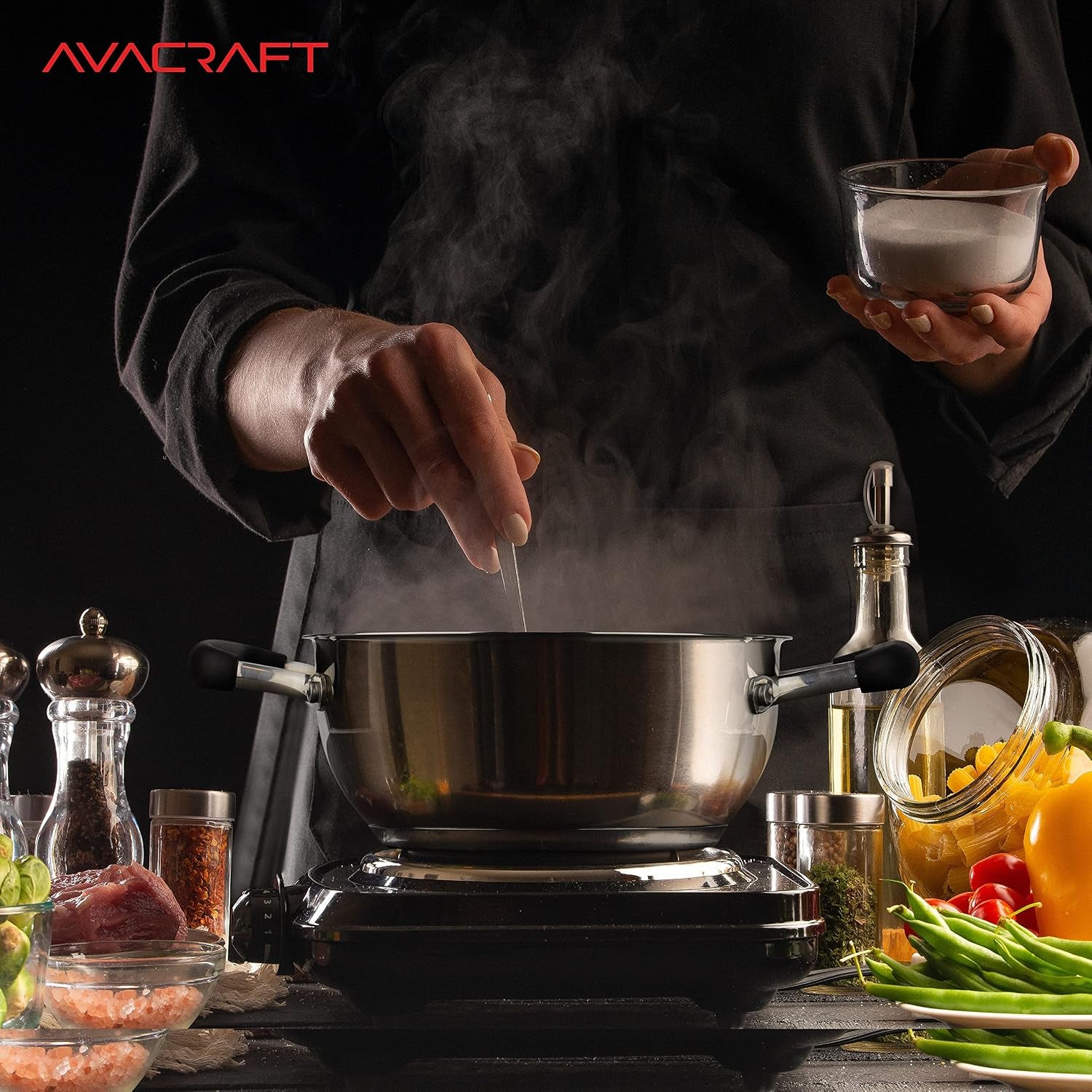 18-10-stainless-steel-everyday-pan-stir-fry-pan-with-five-ply-base-chef-s-pan-with-glass-lid-multipurpose-stewpot-skillet-saute-pan-casserole-in-pots-and-pans-8-inch