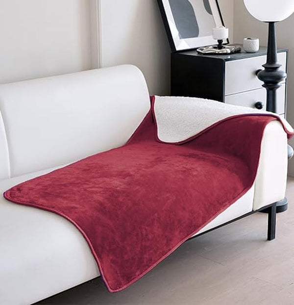 Gogobunny Waterproof Bed Blanket, Reversible Sherpa Fleece Throw Blanket for Dog Puppy Cat, Furniture Cover Protects Bed Couch Sofa from Liquid Pee and Pet Fur (Dark Purple, 50X60 Inches)30