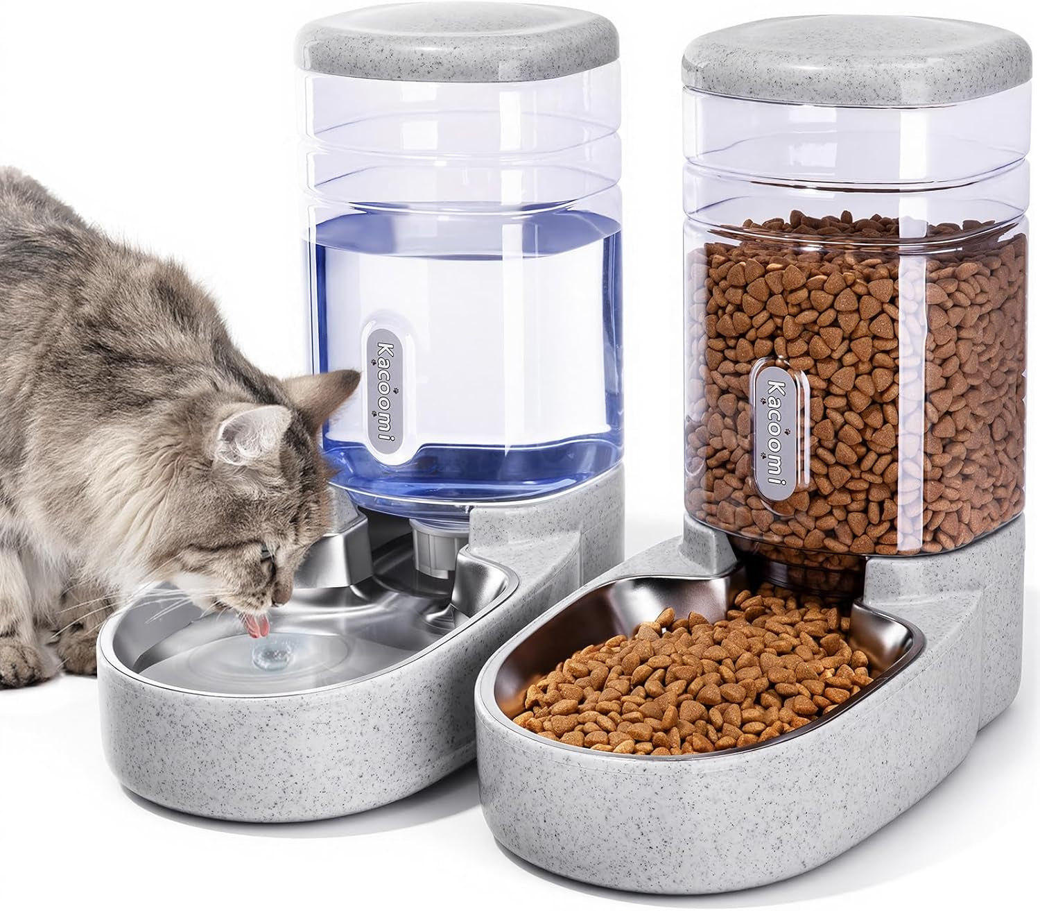 kacoomi-automatic-dog-cat-feeder-and-water-dispenser-gravity-food-feeder-and-waterer-set-with-pet-food-bowl-for-small-medium-dog-puppy-kitten-large-capacity-1-gallon-x-2