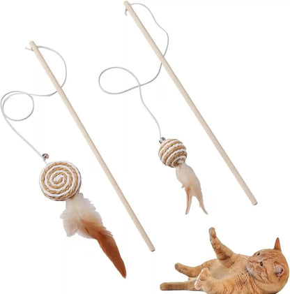 NOWFRESH Cat Wand Toy Set, 2 PCS Interactive Cat Teaser Wands with Cute Bee & Mouse Designs, Equipped with Bells and Streamers to Captivate Your Cat’S Attention13