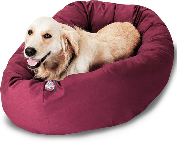 Majestic Pet 40 Inch Bagel Calming Dog Bed Washable – Cozy Soft round Dog Bed with Spine Support for Dogs to Rest Their Head - Fluffy Donut Dog Bed 40X29X9 (Inch) - round Pet Bed Large – Blue32