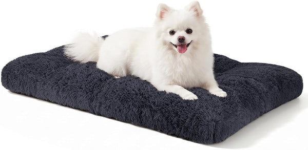 JOEJOY Large Dog Bed Crate Pad, Deluxe Plush Washable Dog Beds Fulffy Soft Kennel Pad Anti-Slip Pet Sleeping Mat for Extra Large Medium Small Dogs, 40" X 27", Beige22