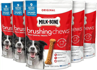 Milk-Bone Brushing Chews Large Daily Dental Dog Treats, 33.7 Oz Bag | 25 Treats, Chicken Flavored, VOHC Accepted Dental Chews, Helps Clean Teeth and Freshen Breath, for Large Dogs 50 Lbs and Up12