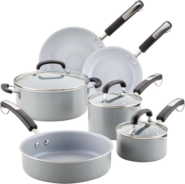 Ecoadvantage Ceramic Nonstick Cookware/Pots and Pans Set, 13 Piece - Gray2