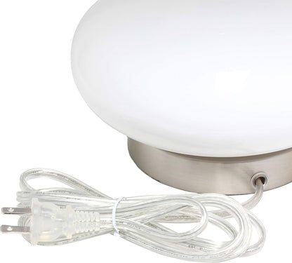 LT3315-WHT Contemporary Curved Glass Table Lamp, White8
