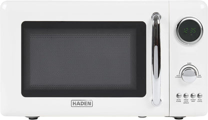 Haden 700 Watt 0.7 Cubic Foot Microwave Oven with Digital Controls | Defrost, and Instant Start Countertop Small Appliance, Ivory/Chrome1