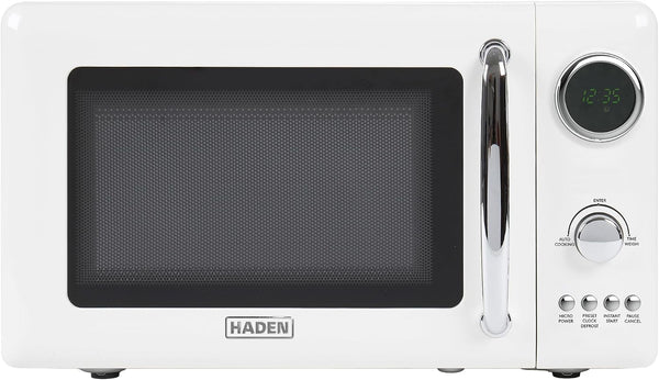 Haden 700 Watt 0.7 Cubic Foot Microwave Oven with Digital Controls | Defrost, and Instant Start Countertop Small Appliance, Ivory/Chrome1