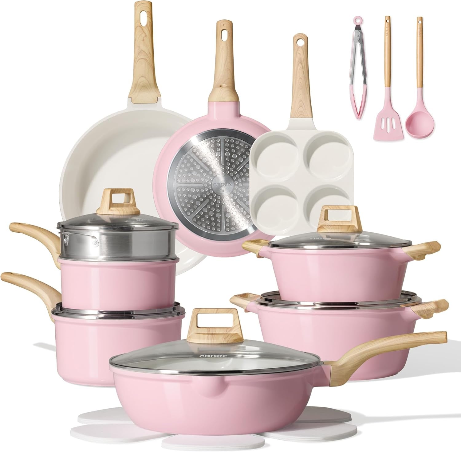21pcs-ceramic-cookware-set-pots-and-pans-set-pink-non-toxic-healthy-kitchen-set-all-stovetop-compatible-easy-clean-even-heating-pfas-free