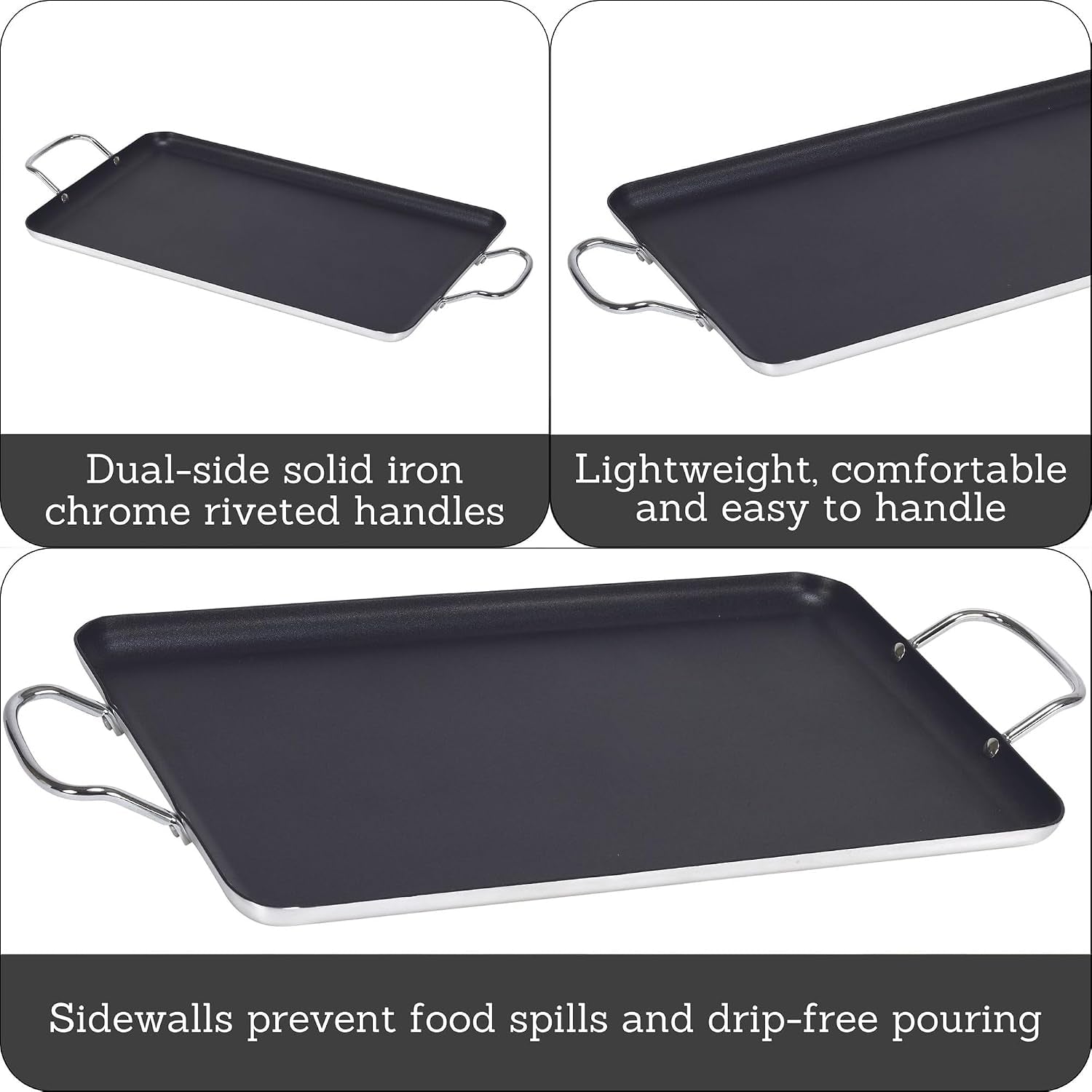 double-burner-griddle-non-stick-20-inch-black-nonstick-coated-surface-dual-side-handles-ideal-for-breakfast-foods-perfect-for-gatherings