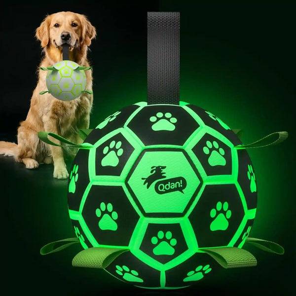 QDAN Dog Toys Dog Balls, 6 Inch Dog Soccer Ball with Straps, Herding Balls | Dog Birthday Toy, Balls for 20-40Lbs Dogs, Outdoor Puppy Toys to Keep Them Busy, Interactive Toy for Tug, Pool Water Toy Ball21