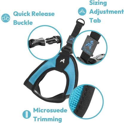 Gooby - Escape Free Easy Fit Harness, Small Dog Step-In Harness for Dogs That like to Escape Their Harness, Turquoise, Small5