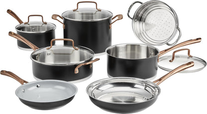 11-Piece Matte Black Elegance Cookware Set, MBK89-111