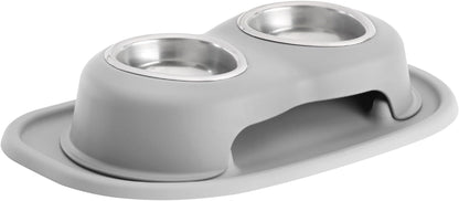 Weathertech Double High Pet Feeding System - Elevated Dog/Cat Bowls - 8 Inch High Dark Grey (DHC3208DGDG)24