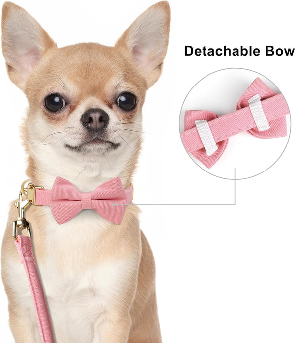 Beirui Cute Small Dog Harness Collar and Leash Set, Pink,Xxs,Chest 12-14" | for Small Dogs Puppy, Three Detachable Bows, Adjustable Step-In Vest, Yorkshire, Chihuahua, for Daily Walking Holiday Outfits3
