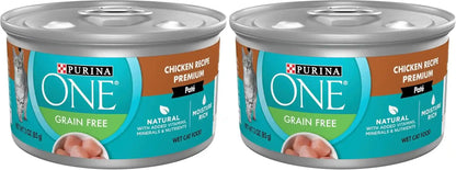 Purina ONE High Protein, Grain Free Pate Wet Cat Food Variety Pack, Grain Free Formula - (Pack of 24) 3 Oz. Cans14
