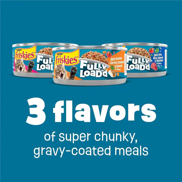 Purina Friskies Fully Load’D Wet Cat Food Variety Pack with Chicken, Salmon, or Tuna in Wet Cat Food Gravy - 5.5 Ounce (Pack of 12)3
