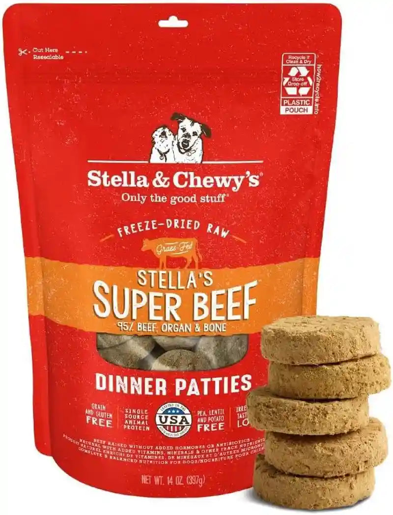 stella-chewys-freeze-dried-raw-dinner-patties-beef-recipe-high-protein-grain-free-puppy-dog-food-perfect-for-picky-eaters-25-oz