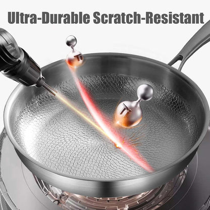 Titanium Pan with Lid, 100% Pure Titanium Hammered Pans Pro for Cooking, Non Stick Titaniums Frying Pans Ultra-Durable & Scratch-Resistant, Perfect for Every Cooktop (With Lid,11.02 In)7