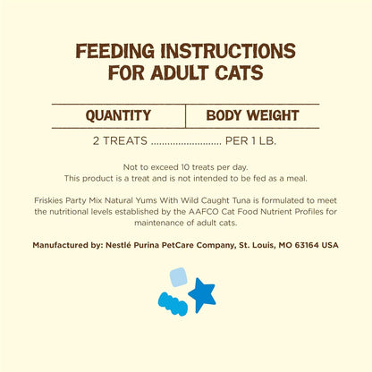 Purina Friskies Natural Cat Treats, Party Mix Natural Yums with Wild Caught Tuna and Added Vitamins, Minerals and Nutrients - 20 Oz. Canister7