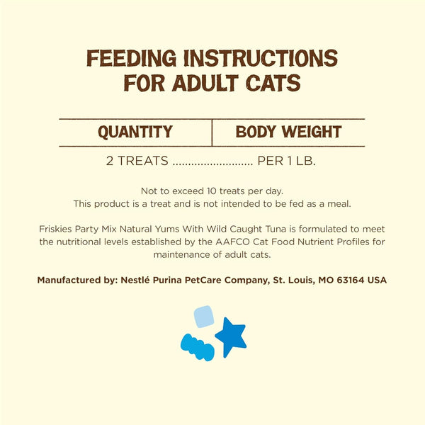 Purina Friskies Natural Cat Treats, Party Mix Natural Yums with Wild Caught Tuna and Added Vitamins, Minerals and Nutrients - 20 Oz. Canister7