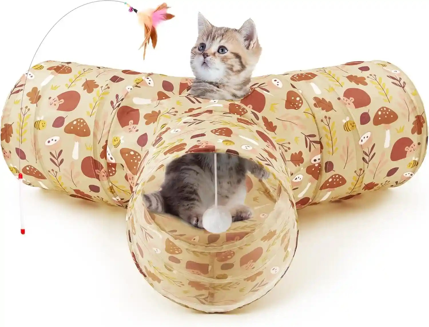 tempcore-pet-cat-tunnel-tube-toys-3-way-collapsible-tunnels-for-indoor-cats-interactive-tube-with-teaser-wand-peek-holes-hanging-ball-black-blue