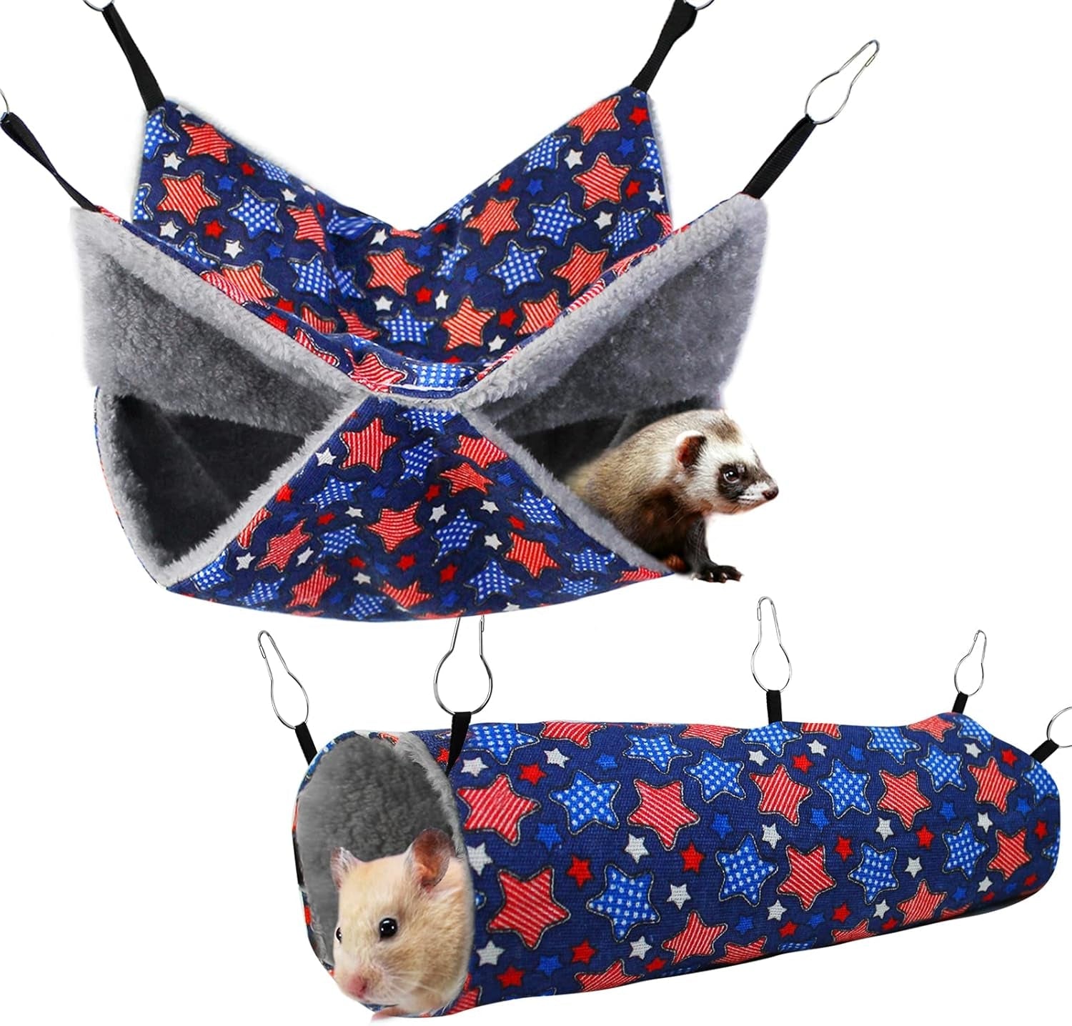 petonfun-ferret-rat-hammock-tunnel-set-for-cage-accessories-toys-bed-blue-2-pack-large-size-double-sided-durable-soft-hideout-for-guinea-pig-chinchilla-to-hide-suitable-for-most-small-animal