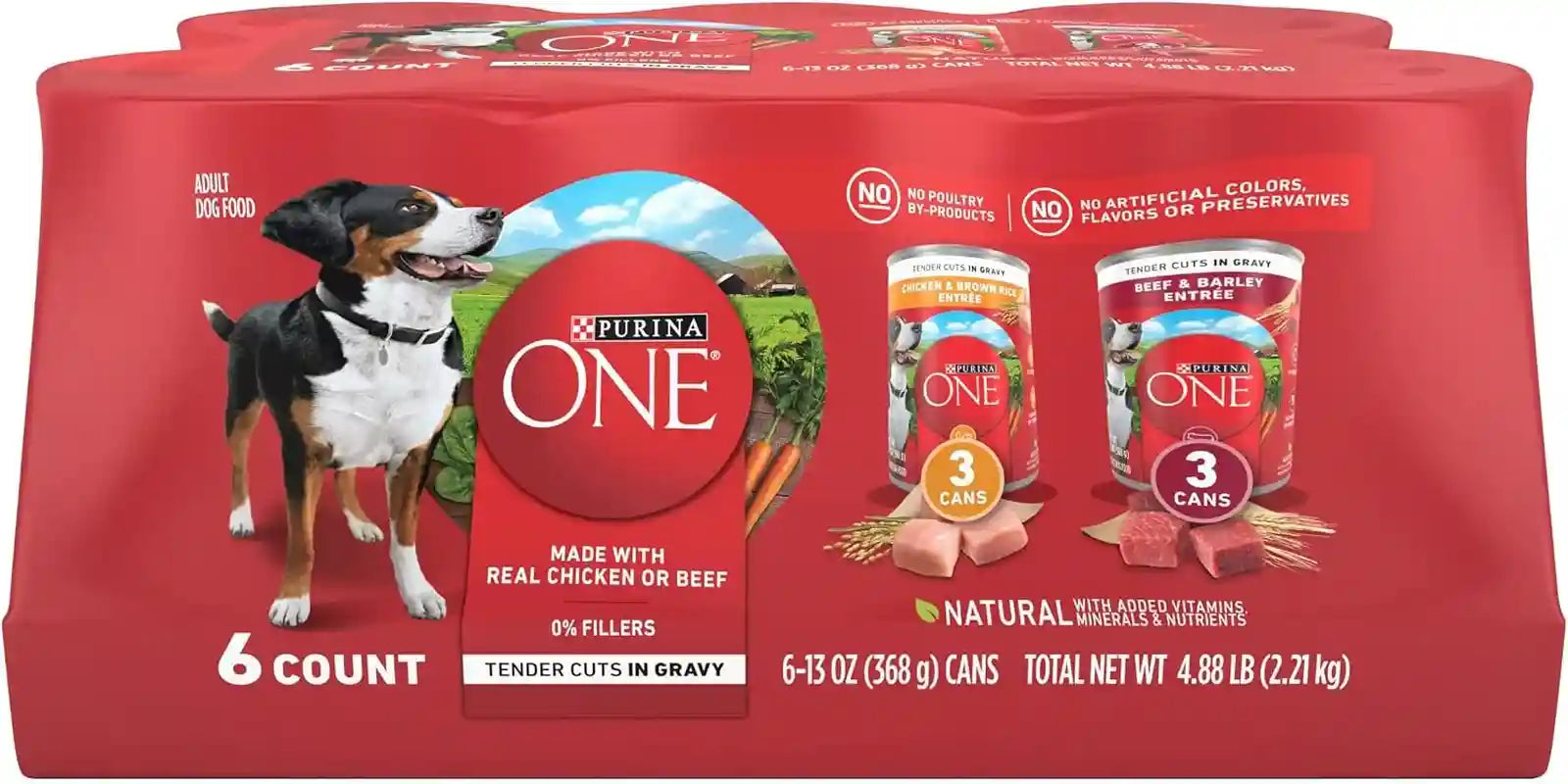 purina-one-natural-high-protein-dog-food-tender-cuts-in-gravy-chicken-and-brown-rice-entree-13-ounce-pack-of-12