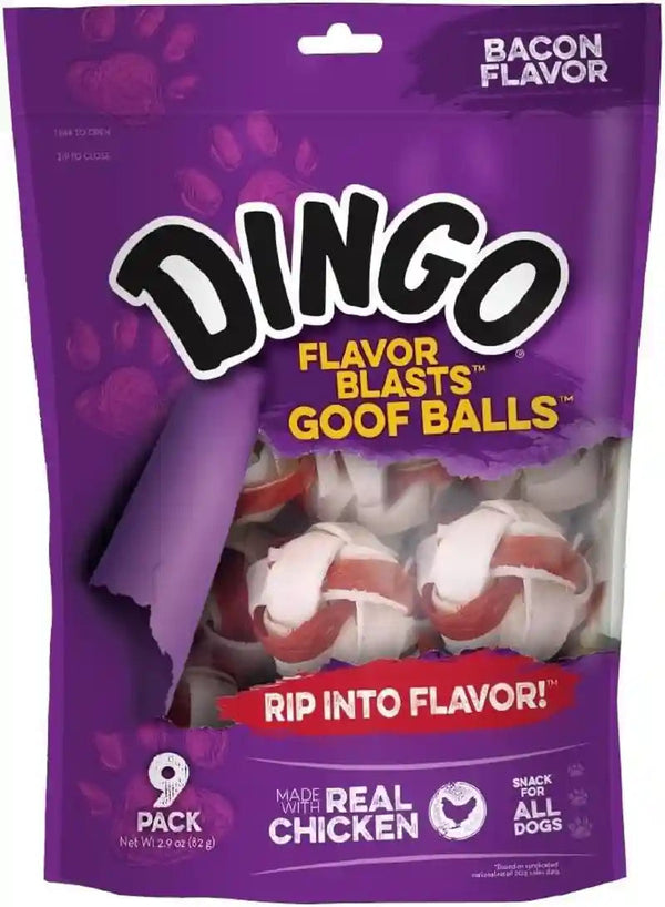 Dingo Goof Balls Rawhide Treats for Small Dogs, with Real Chicken, 15 Ct | Long-Lasting Rawhide Chew Wrapped with Real Chicken, Natural Chewing Action Promotes Clean Teeth, for Adult Dogs9