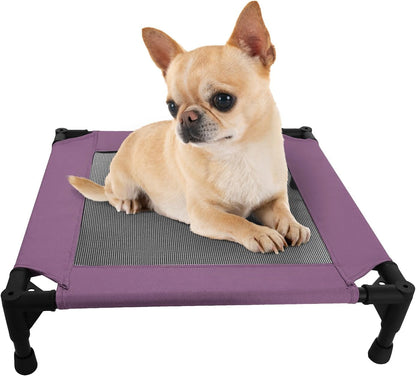 Pozico Elevated Pet Bed with Breathable Mesh for Small Cat and Dog, Raised Cooling Pet Cot for Puppy and Kitty, 18.9X18.9 Inch (Black Bed)7