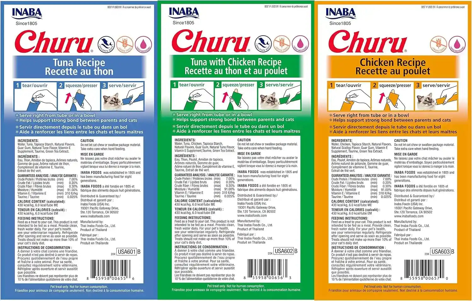 inaba-churu-lickable-puree-natural-cat-treats-tuna-chicken-3-flavor-assortment-of-12-tubes