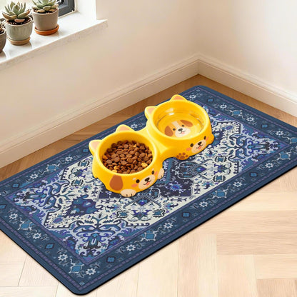 Pet Feeding Mat for Floors Cat Food Mat Waterproof Dog Food Mat and Water Absorbent Quick Dry Non Slip Mat for Cat Bowls24