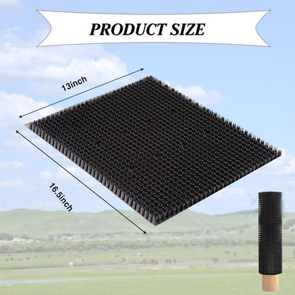 2 Pcs Horse Cattle Scratchers, Horse Scratching Post, Soft Massage Brush Kit for Equine Bovine, Scratching Itch Relief Pad for Farm Animals Goat Sheep Cow Dog2