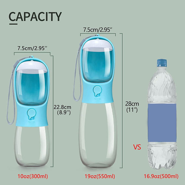Dog Water Bottle with Food Container, Portable Leak Proof Pet Water Dispenser for Walking Hiking Travel, Puppy Essentials Accessories for Small Large Dogs, Dog Gifts (10Oz/15Oz/19Oz)7