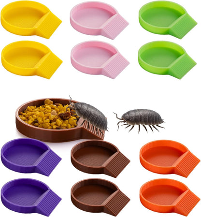 12-Pack Feeding Dish for Invertebrates – Feeder Bowls for Dubia Roaches, Isopods, Springtails, Superworms, Small Insects & More – Mini Bowls for Reptile Food & Supplements1
