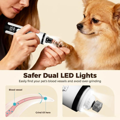 2026 Upgraded Silent Groom Pro Nail Grinder for Dogs & Cats, 3-Speed Cordless Silent Grooming Pro with LED Light, 2000Mah Long Battery Life, Painless Paws Grooming for Small Medium Large Pets (White)3