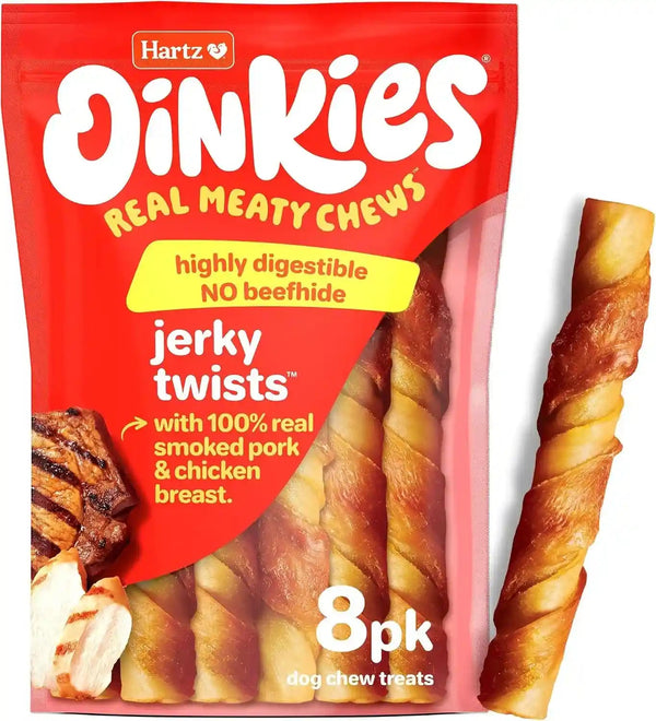 Oinkies Porkalicious Smoked Jerky Twists Dog Treats, 32Pk9
