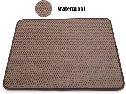 XKMT- Animal Pet Supplies Cats Litter & Housebreaking 65X55 Brown Cat Litter Mat Double Layer Pad Trapper Folding Pad EVA Foam Rubber6