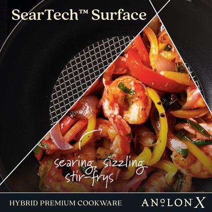 X Hybrid Nonstick Induction Stir Fry Wok Pan Cookware with Lid, Dishwasher Safe, Compatible with All Stovetops, 10 Inch - Charcoal Gray5