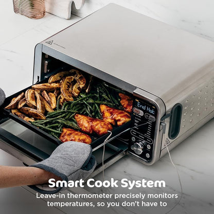 Ninja Foodi Smart Dual Heat Air Fry Oven, 13-In-1, Silver, SP351 | Smart Cook Thermometer, 500F Searplate, Air Fry, Sear Crisp, Roast, Bake, Dehydrate, 1800W2