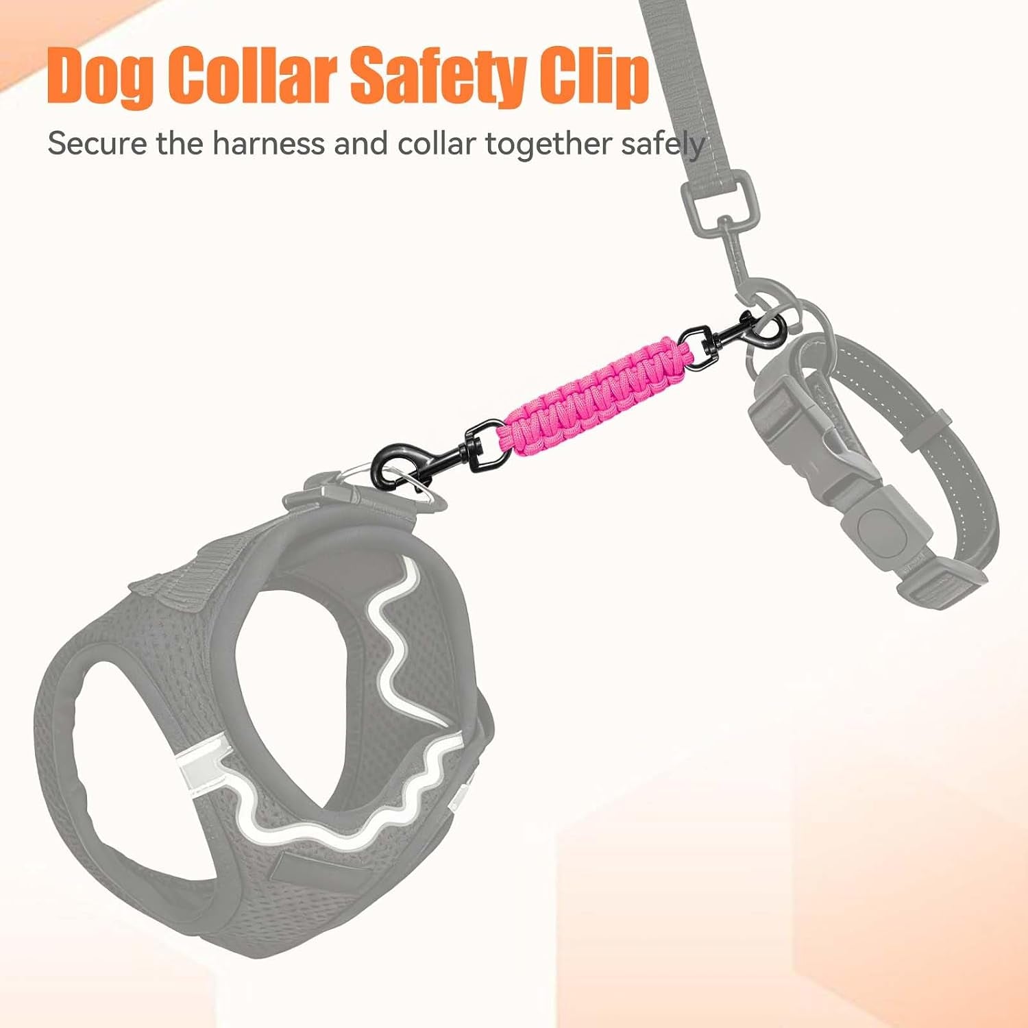 dog-collar-safety-clip-collar-companion-handmade-backup-safety-strap-double-ended-clip-leash-connector-suitable-for-dog-harnesses-prong-pinch-collars-pink-1-pack
