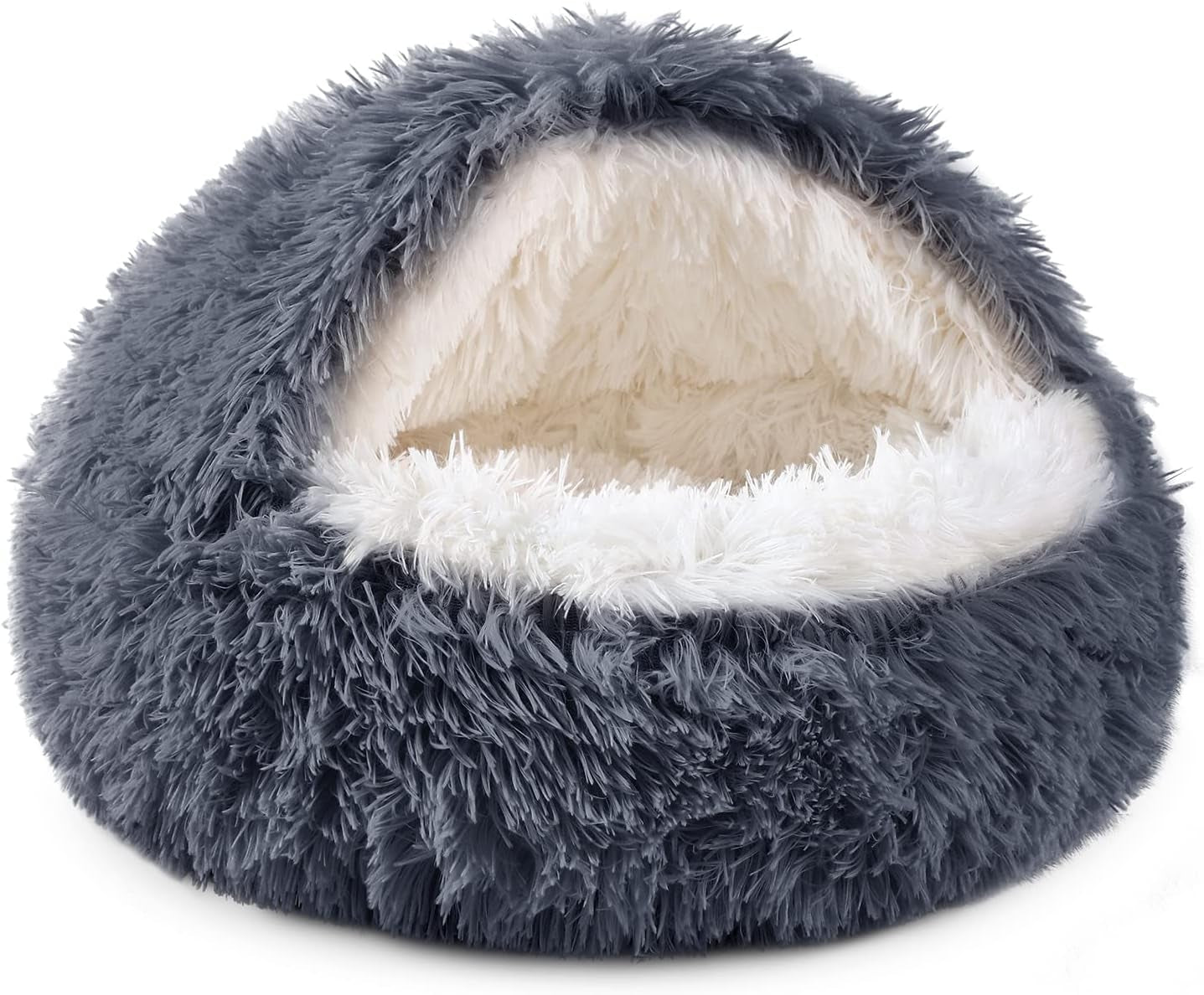 noyal-round-hooded-donut-dog-bed-for-small-medium-pets-plush-fluffy-anti-anxiety-cat-cave-bed-with-cover